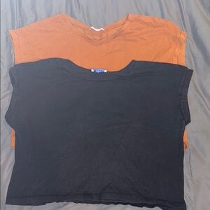 Black and Brown/Orange Crop Tops